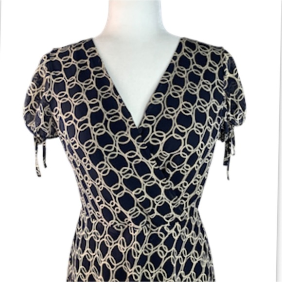 Adrianna Papell Silk Dress 6 Scalloped Flutter Hem - Picture 5 of 12